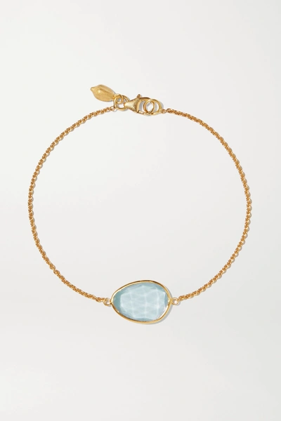 Pippa Small 18-karat Gold Aquamarine Bracelet
