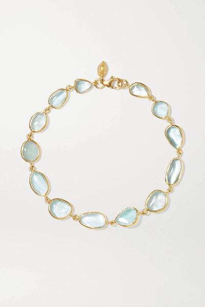Pippa Small 18-karat Gold Aquamarine Bracelet