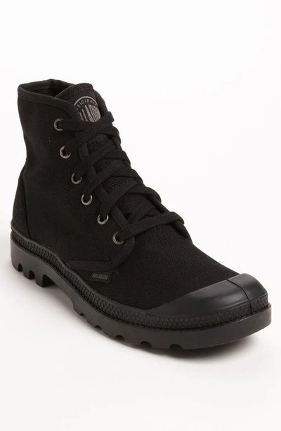 Palladium Pampa Hi Canvas Boots In Black In Black/black