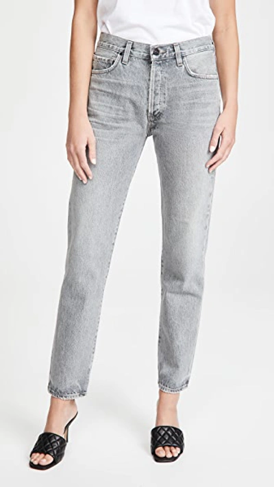 Goldsign The Walcott Organic Distressed Straight-leg Jeans In Lead
