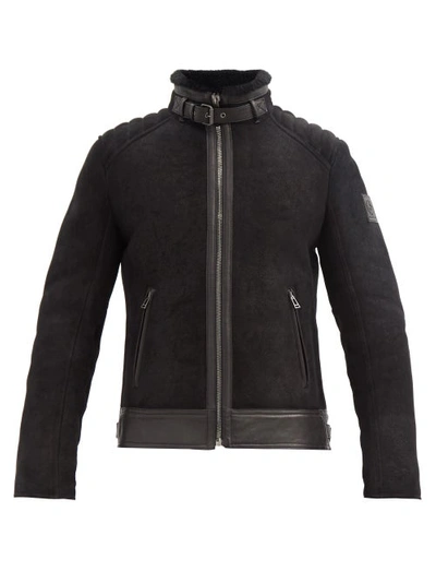 Belstaff Westlake 2.0 Shearling-lined Suede Jacket In Black