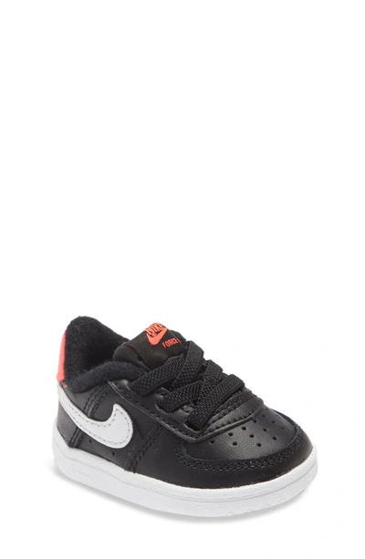 Nike Babies' Air Force 1 Sneaker In Black/ White/ Flash Crimson