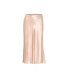 Vince Ivory High-waisted Satin Skirt In Lychee