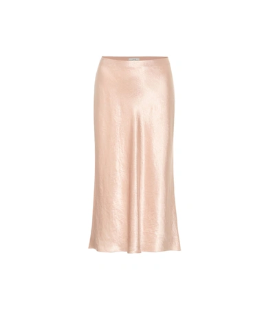 Vince Ivory High-waisted Satin Skirt In Lychee