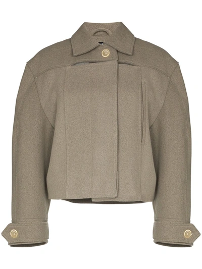Jacquemus La Waistcoate Albi Taupe Wool-blend Jacket In Grey