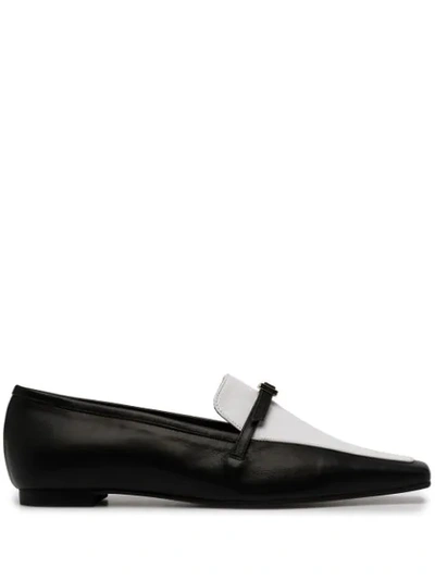 Yuul Yie Amelie Monochrome Leather Loafers In Black