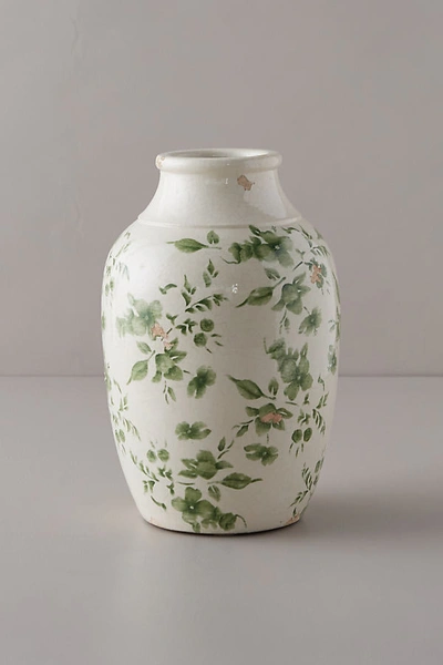 Anthropologie Green Chinoiserie Jar Vase In Assorted