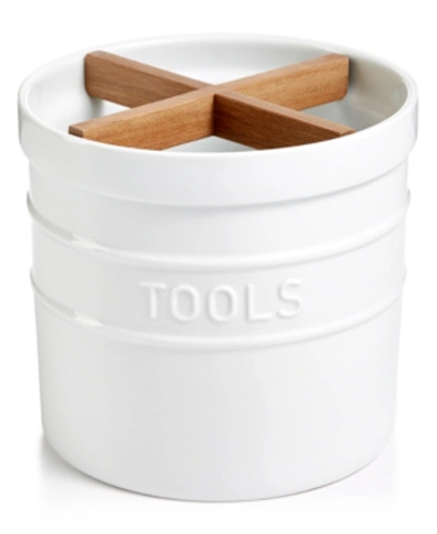 Martha Stewart Collection Ceramic Tool Crock, Created For Macy's In White