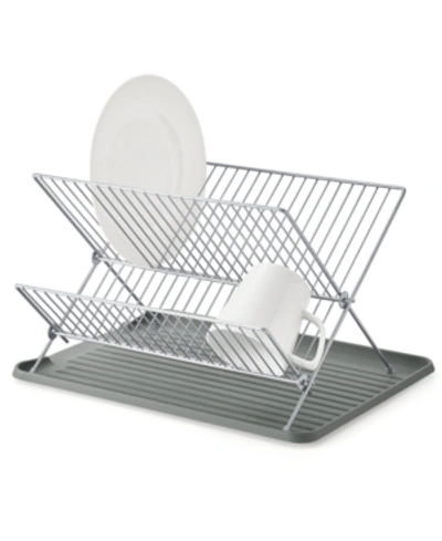 Martha Stewart Collection Space Saver Dish Rack, Created For Macy's In Gray