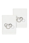 Linum Home Annabelle 2-pc. Embellished Washcloth Set Bedding In White