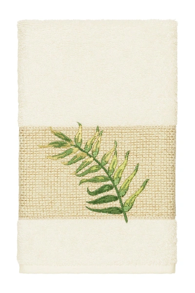 Linum Home Zoe Embroidered Turkish Cotton Hand Towel Bedding In Cream