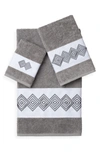Linum Home Noah 3-pc. Embellished Towel Set Bedding In Grey