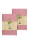 Linum Home Colton 2-pc. Embellished Washcloth Set Bedding In Pink