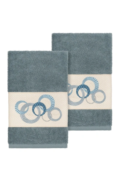 Linum Home Annabelle 2-pc. Embellished Hand Towel Set Bedding In Teal