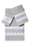 Linum Home Noah 3-pc. Embellished Towel Set Bedding In Light Grey