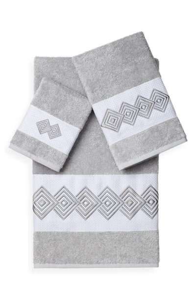Linum Home Noah 3-pc. Embellished Towel Set Bedding In Light Grey