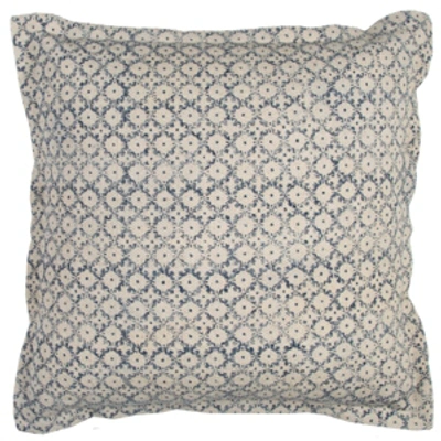 Rizzy Home Ditsy Polyester Filled Decorative Pillow, 22" X 22" In Blue