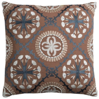 Rizzy Home Medallion Down Filled Decorative Pillow, 18" X 18" In Brown