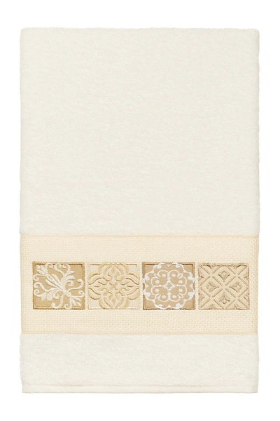 Linum Home Vivian Embellished Bath Towel In Cream