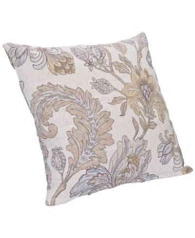 Siscovers Isabella Floral Decorative Pillow, 16" X 16" In Lt Beige