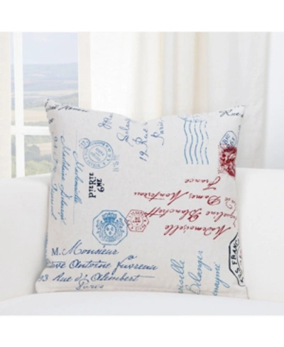 Siscovers Postscript Decorative Pillow, 20" X 20" In Lt Beige