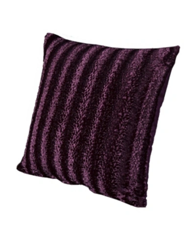 Siscovers Frou Frou Faux Fur Decorative Pillow, 16" X 16" In Dk Purple