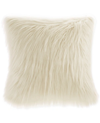 Madison Park Edina Faux-fur Decorative Pillow, 20" X 20" In Ivory
