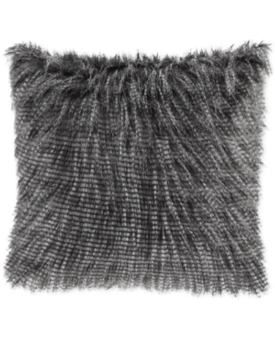 Madison Park Edina Faux-fur Decorative Pillow, 20" X 20" In Black