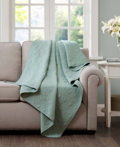 Madison Park Quebec Quilted Throw, 60" X 70" In Seafoam