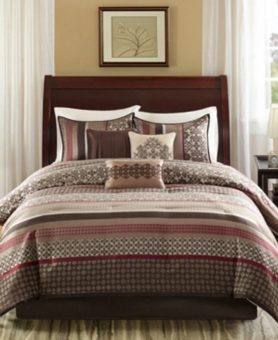 Madison Park Princeton 7-pc. Queen Comforter Set Bedding In Red