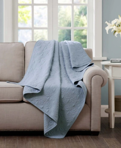 Madison Park Quebec Quilted Throw, 60" X 70" In Blue