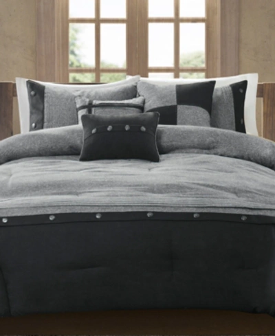 Madison Park Boone Microsuede 7-pc. California King Comforter Set Bedding In Grey