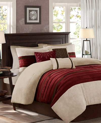Madison Park Palmer Microsuede 7-pc. King Comforter Set Bedding In Red