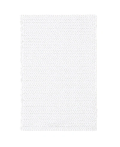Madison Park Lasso Yarn-dyed Cotton Chenille Bath Rug, 20" X 30" In White