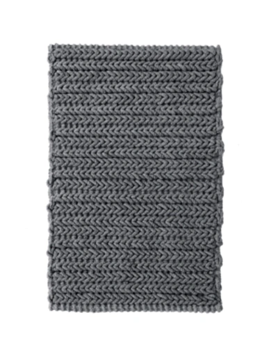 Madison Park Lasso Yarn-dyed Cotton Chenille Bath Rug, 20" X 30" In Charcoal