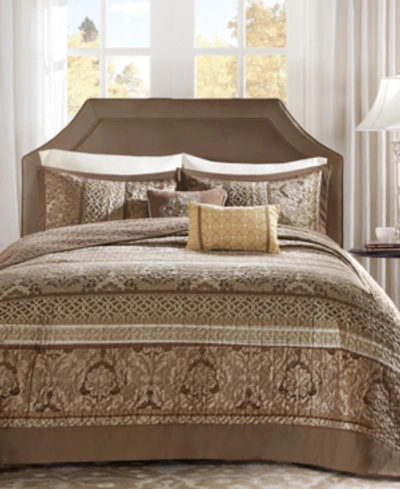 Madison Park Bellagio Quilted 5-pc. Bedspread Set, Queen In Brown