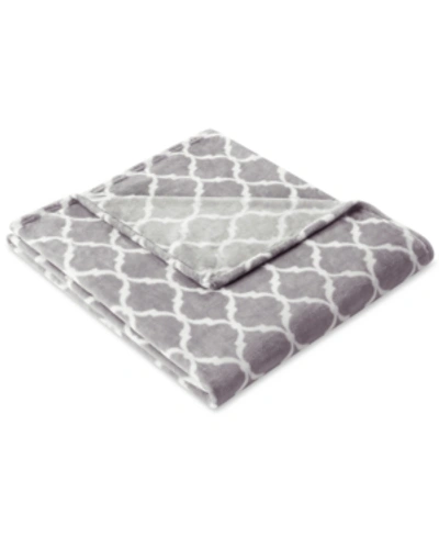 Madison Park Geometric Plush Throw, 60" X 70" In Grey