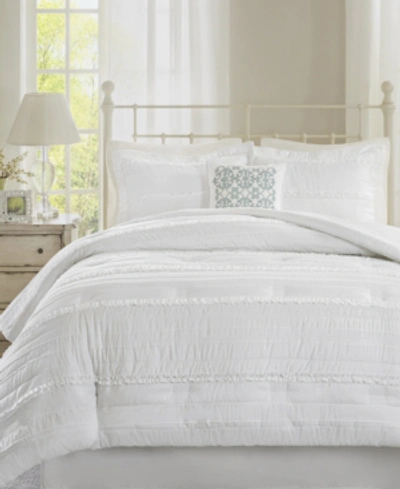 Madison Park Celeste 5-pc. Queen Comforter Set Bedding In White