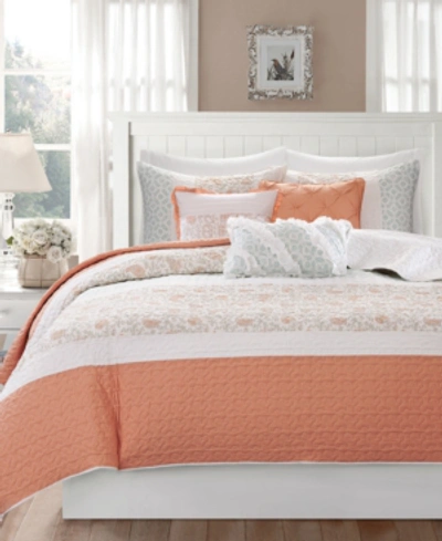 Madison Park Dawn 6-pc. Quilt Set, King/california King In Coral