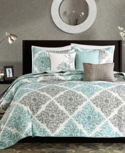 Madison Park Claire 6-pc. Quilt Set, Full/queen In Aqua