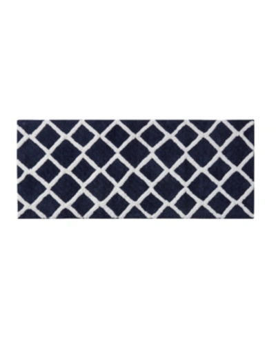 Madison Park Bittman Tufted Reversible Microfiber Bath Rug, 24" X 60" In Navy