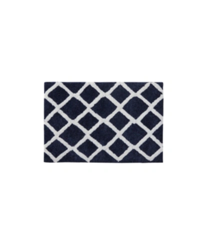 Madison Park Bittman Tufted Reversible Microfiber Bath Rug, 21" X 34" In Navy