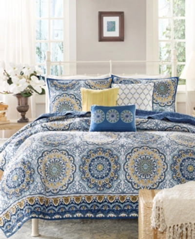 Madison Park Tangiers 6-pc. Quilt Set, Full/queen In Blue