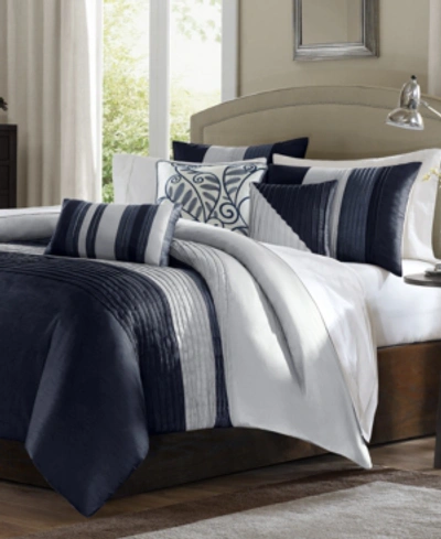 Madison Park Amherst 7-pc. California King Comforter Set Bedding In Navy