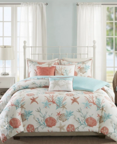 Madison Park Pebble Beach 6-pc. Duvet Cover Set, Full/queen Bedding In Coral