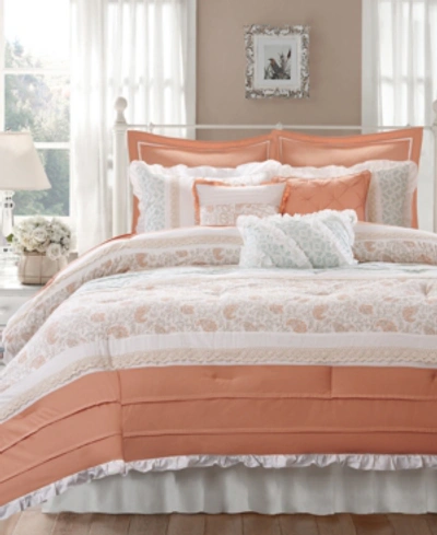 Madison Park Dawn 9-pc. Queen Comforter Set Bedding In Coral