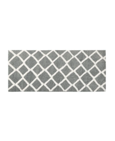 Madison Park Bittman Tufted Reversible Microfiber Bath Rug, 24" X 60" In Grey