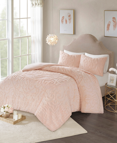 Madison Park Laetitia Medallion 3-pc. Duvet Cover Set, King/california King Bedding In Blush