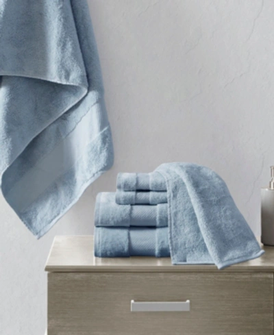 Madison Park Turkish Cotton 6-pc. Bath Towel Set Bedding In Blue