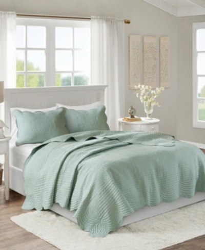 Madison Park Tuscany 3-pc. Quilt Set, Full/queen In Seafoam